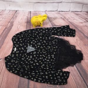 Floral Black Lace Women's Top